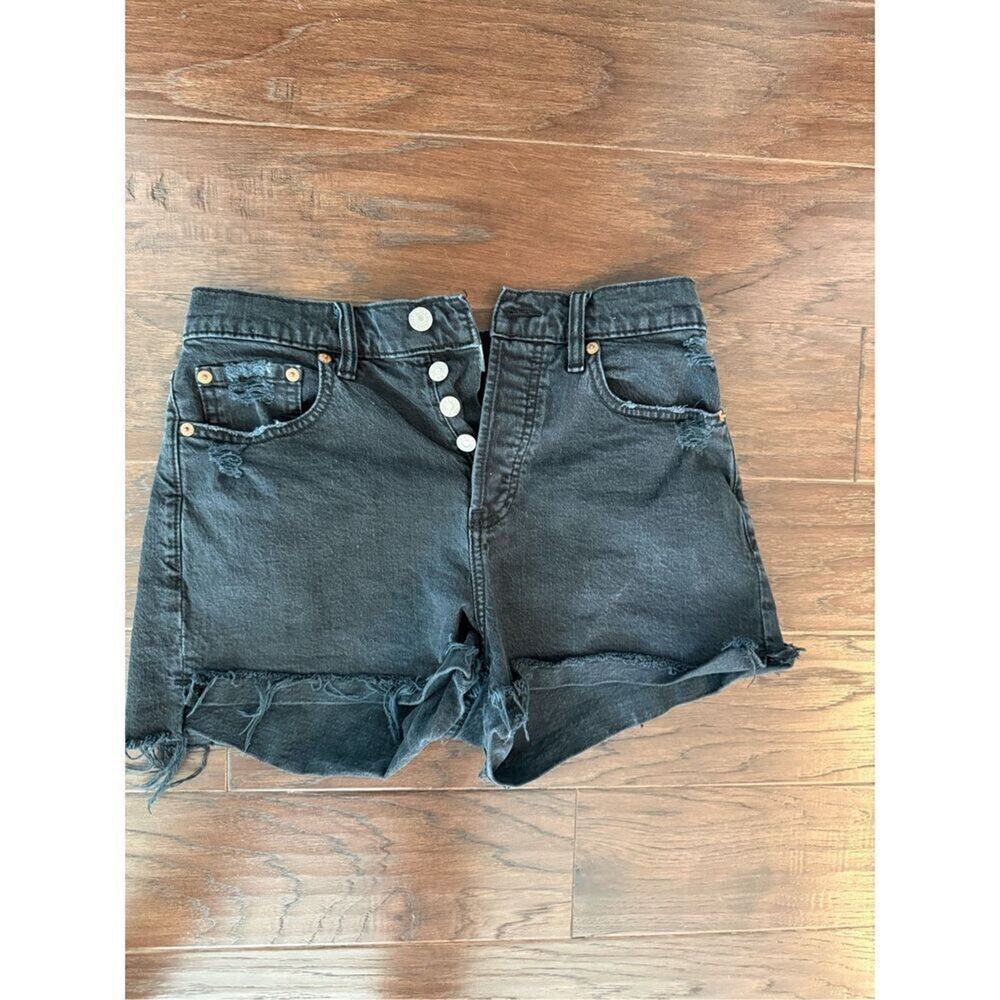 Daze Black Button Fly Cutoff Jean Shorts size 27